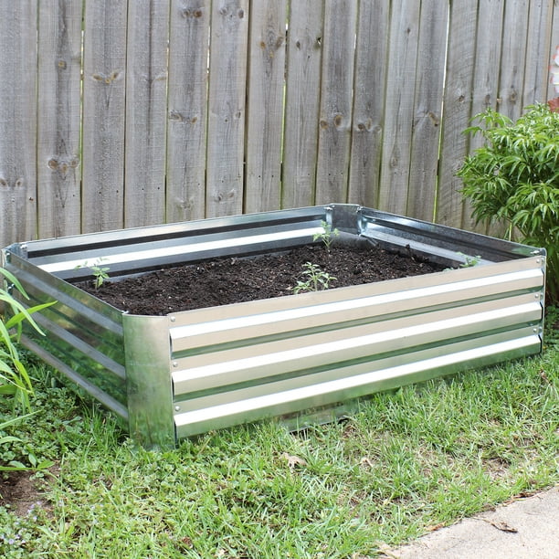 Vegetables Silver and Flowers 47.5-Inch x 11.75-Inch Rectangle Planter for Plants Sunnydaze Raised Metal Garden Bed Corrugated Galvanized Steel Vegetables Silver and Flowers 47.5-Inch x 11.75-Inch Rectangle Planter for Plants Sunnydaze Raised Metal Garden Bed Corrugated Galvanized Steel